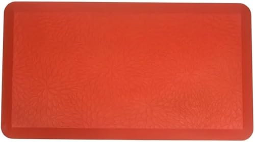 LULUMAIC Bodenmatte gegen Ermüdung und Komfort, Schreibtisch-/Bodenmatten für Haus, Waschbecken, Büro, Küche, Matte, gepolsterter Teppich, wasserdicht, rutschfest, 2 cm dick (Farbe: Orange, Größe: 51