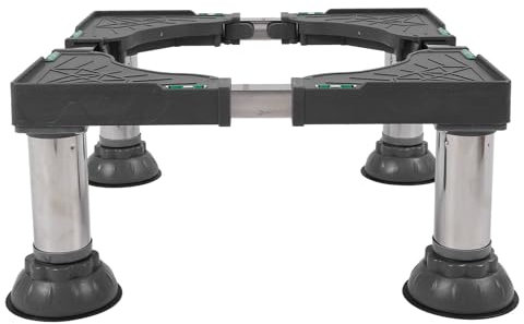 Cocoarm Soporte ajustable para lavadora en longitud y altura con goma de acero inoxidable, pies antideslizantes, base ajustable para lavadora, secadora, refrigerador