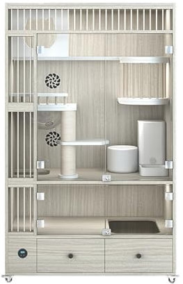 Villa grande con casa para gatos, Villa for gatos, jaula de madera for gatos, gabinete interior for gatos, nido for gatos personalizado, casa for gatos, espacio súper grande, casa for gatos Recintos d