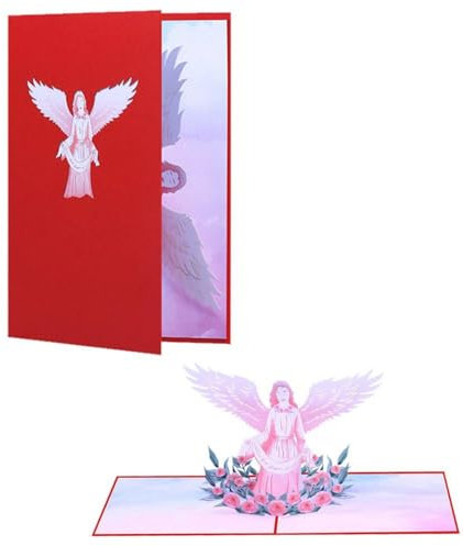 Pop-Up Karte Schutzengel Pop-Up Karte Weihnachten Engel Weihnachtskarten Weihnachtskarten Mit Umschlag Grußkarte Mit Papier-Cut Glückwunschkarte Für Jahrestag, Geburtstag
