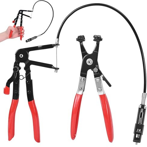 Peevisap 2 Pezzi Pinza per Fascette, Pinza Fascette Metalliche, Fascette Stringitubo, Set Pinze, Strumenti di Riparazione per Autoveicoli, Rosso
