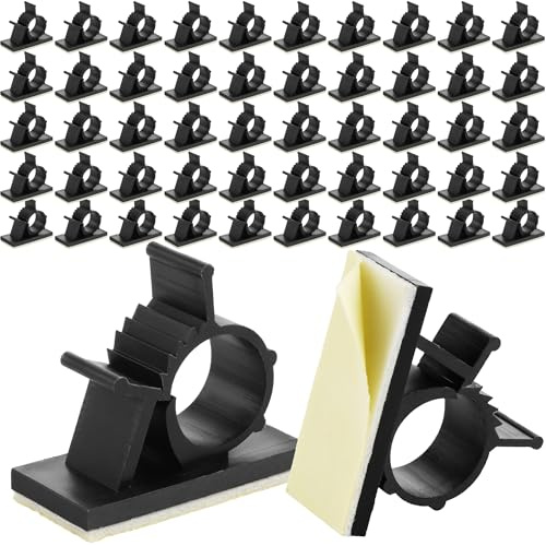 Boltza® Clips autoadhesivos ajustables para cables, paquete de 50 unidades, soportes de alambre fuertes y duraderos, disponibles en 6-8 mm, 10-13 mm, 17-22 mm (10-13 mm)