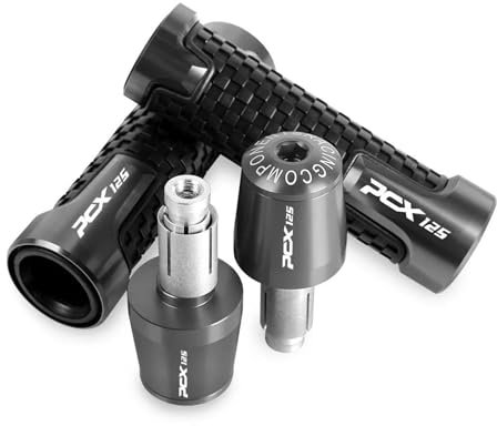 WAJUHJK 7/8'' 22mm Motorrad Griff Griffe Lenker Grip Enden Stecker FÜR PCX125 2014 2015 2016 2017 2018 2019 2020(Grey)