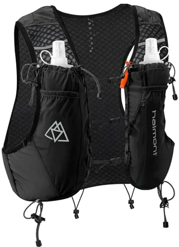Haimont Laufweste Trinkweste für Damen und Herren Leicht Running Weste mit 2 Trinkflasche Laufen Wandern Joggen Trail 8L