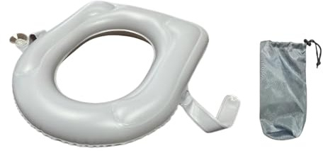 F Fityle Aufblasbarer Toilettenunterstützung Kissen, erhöhter Toilettensitz mit Auflagerungstasche Inflation für Reisen nach Hause, Flugzeug fährt
