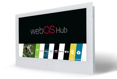 WaterVue Bathroom Smart TV White, WEBOS, HD, IP65 Waterproof, Mist Free,Built-in-speakers (24, Inches)
