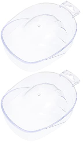 MUCKLILY 2 Cuencos Acrílicos y Quita Esmalte para Remojar Uñas Herramienta para Manicura Profesional Suaviza Cutículas Adecuado para DIY y Salón de Uñas