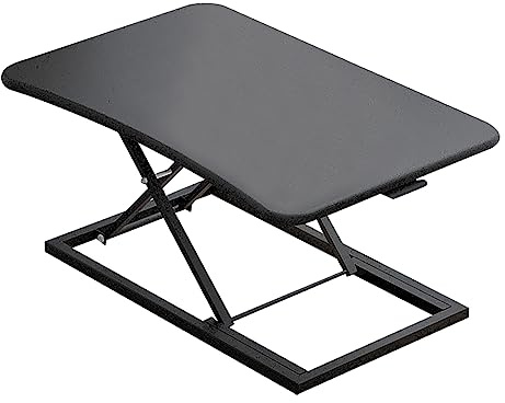 Scrivania regolabile per computer portatile a 7 velocità Tavolo di sollevamento per computer portatile Ampia postazione di lavoro mobile Scrivania pieghevole per laptop Nero Mobili da ufficio