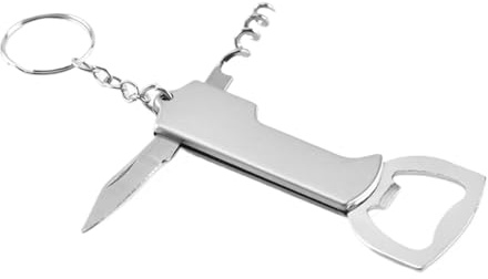 Compatible for 5PCS Portable Stainless Steel Corkscrew Wine Opener with Keychain Multifunctional Beer Bottle