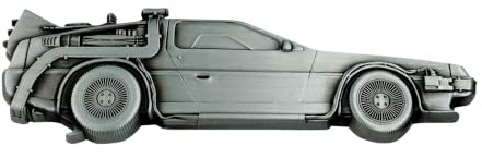 Abrebotellas magnético de Delorean con licencia oficial de Regreso al Futuro - Imán de metal para nevera - 144 x 33,5 mm