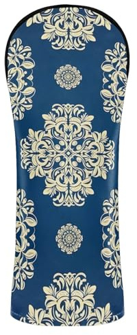 Copri mazze da golf vintage blu mandala per driver in legno ibrido PU pelle mazza da golf con etichette numerate per donne e uomini