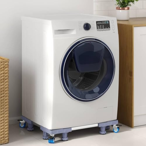 Mangloder - Base para lavadora (66 x 66 x 12 cm, extensible, con ruedas para lavandería, baño y sótano, soporta hasta 250 kg)