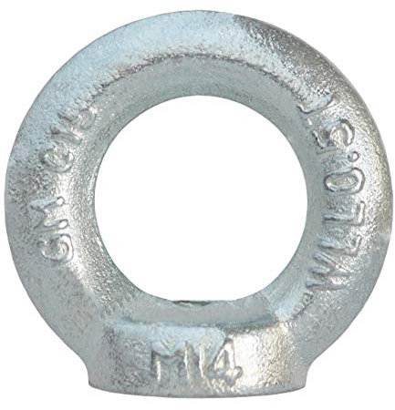 KeyMet - 2 dadi ad anello M14 con occhiello per il trasporto, DIN 582 C15, zincati