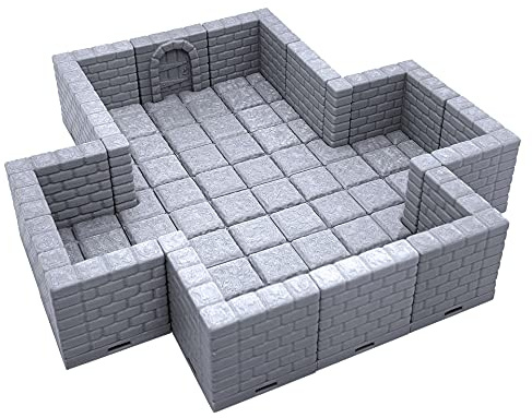 EnderToys Bloqueo de Azulejos de mazmorra Ãƒ¢ââ€š¬ââ‚¬Å“ CÃƒÆ’Ã‚¡Mara de Cruz, Terrain Scenery Mesa 28 mm miniaturas Juego de rol, 3D Impreso pintable