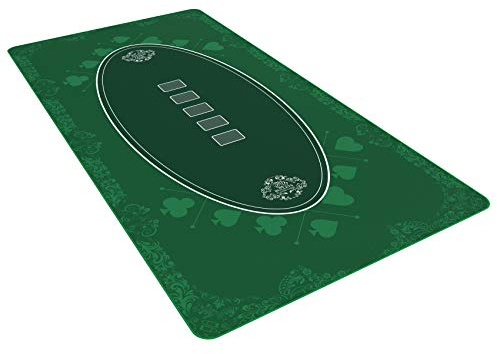 Bullets Playing Cards, Designer Pokermatte grün in 180 x 90 cm für den eigenen Pokertisch, Deluxe Pokertuch, Pokerteppich, Pokertischauflage ………