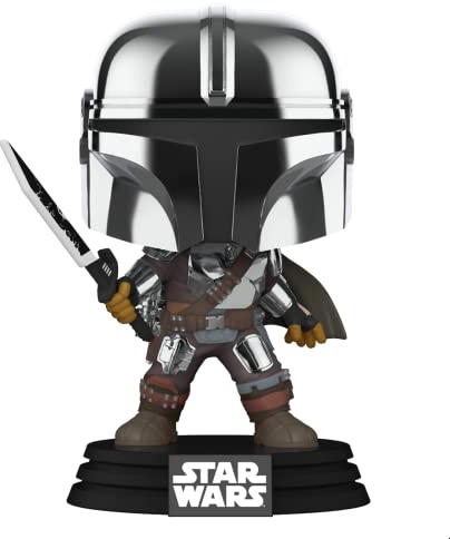 POP Funko Star Wars Mandalorian mit Dunkelschwert (Chrom & Glow in The Dark), Exklusiv
