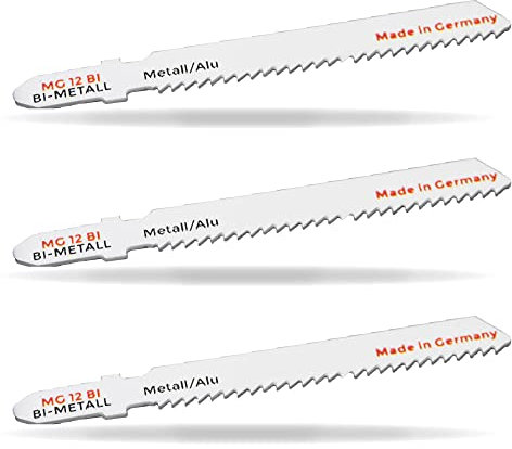 Universal Jigsaw Blade MG 12 bi bi-metal for steel and stainless steels, non-ferrous metal, aluminium - 76.5 x 7.8 x 1.0 mm, ZPZ 16 - Made in Germany