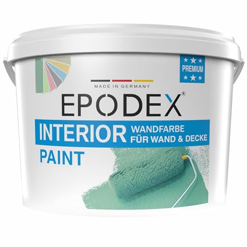 EPODEX Premium Wandfarbe mit Wand-Schutz-Formel - Ockerbraun Pastell+ | Hochdeckend, abwaschbar, spritzfrei & geruchlos, Seidenmatte & atmungsaktive Wandfarbe, 3kg - 25m² bei einmaligem Anstrich