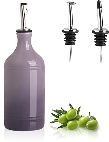 Sweejar Keramik-Olivenöl-Spenderflasche, schützt Öl, um Oxidation zu reduzieren, geeignet für die Aufbewahrung von Öl, Essig, Kaffeesirup und anderen Flüssigkeiten, 467 ml