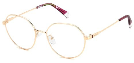 POLAROID Oval Metall Brillen in Gold Copper für Damen, Brille mit Sehstärke, optional mit Sonnenbrillen tönung oder Blaulichtfilter (Modell PLD D490/G)