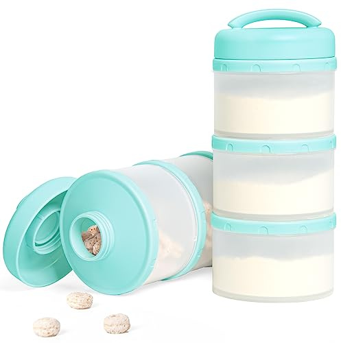 Termichy Mjölkpulverportionskopa baby, stapelbar mjölkpulverförvaringslåda, 2 stycken (mintgrön)