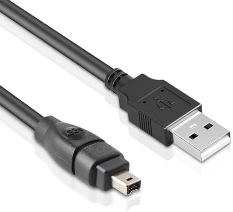 LBSC USB 2.0 Male to IEEE 1394 4Pin Male Adapter Convertor Cable Cord Firewire to USB for DCR-TRV75E DV,6FT
