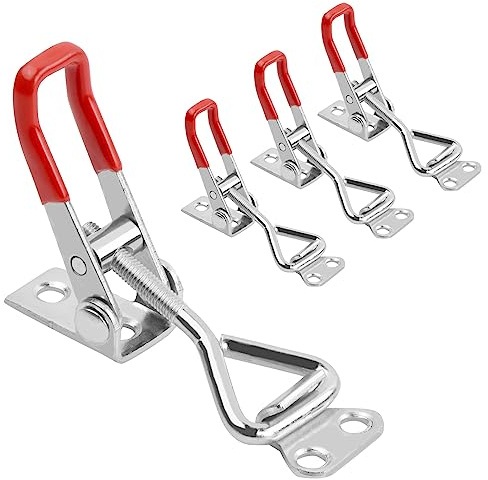 Pinsheng Morsetti a Ginocchiera Regolabili 4 pezzi Metallo Toggle Morsetto Clip di Chiusura in Acciaio per Chiusura a Levafibbia Morsetto Regolabile Blocco Leva Fibbia a Stecca GH-100kg/220lbs