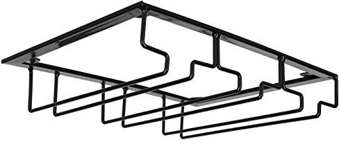 Weinglas-Hängeregal, 3 Reihen unter Dem Regal, Weinglasregal unter Dem Schrank, Stielgläser, Weinglashalter, Weinglas-Aufbewahrungsregal aus Eisen Für Bar, Restaurant, Küche(Schwarz)