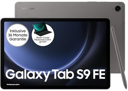 Samsung Galaxy Tab S9 FE Android-Tablet, 27,7 cm / 10,9 Zoll Display, 128 GB Speicher, Mit Stift (S Pen), Lange Akkulaufzeit, 5G, Grau, Inkl. 36 Monate Herstellergarantie [Exklusiv bei Amazon]
