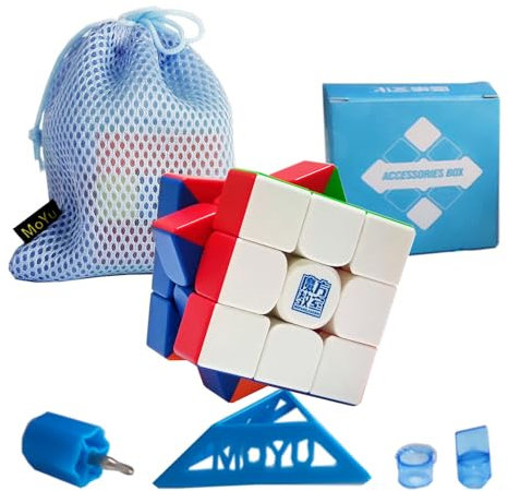 Oostifun MoYu MoFang JiaoShi RS3M V5 M Dual-Adjustment System Version 3x3x3 Cube Cube Cubing Classroom 3x3 Cube Puzzle Frosted Oberfläche mit einem Würfelbeutel (Multi Color)