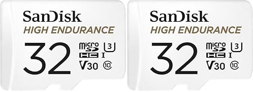 SanDisk High Endurance microSDHC Speicherkarte 32 GB + Adapter (Für Dash-Cams und Private Überwachungskameras, 100 MB/s Lesen, V30 für Full-HD und 4K-Videos) (Packung mit 2)