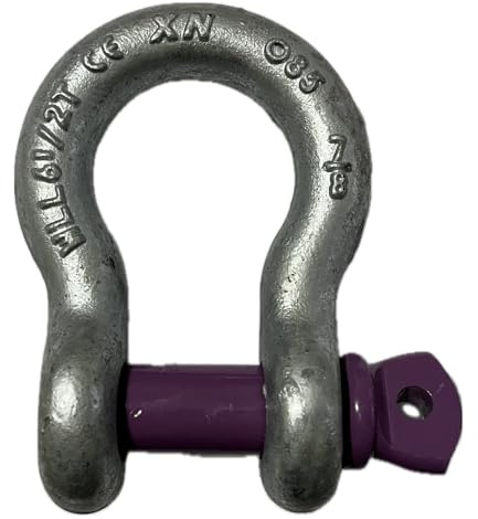 Lifting Shackle WLL 6.5 Ton Galvanised Screw Pin Tested Alloy Bow Shackles
