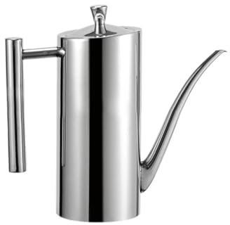 Lanhope Oil Dispenser Bottle 500ml Stainless Steel with Handle Olive Oil Pourer Stopper Pot Sauce Vinegar Cruet Drizzler Non Drip Spout for Cooking Kitchen Restaurant BBQ