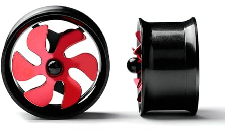 Daesar Ohr Tunnel 18MM Edelstahl, Ohr Plugs Piercing Schwarz zum Schrauben mit Windmühle Ohrringe Tunnel Expander Set