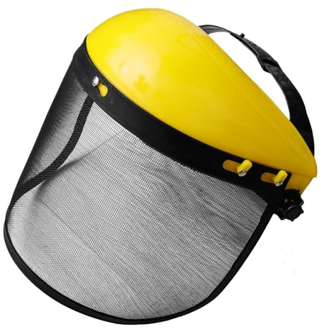 Bouclier de Sécurité en Métal et Plastique pour Face, Haute Résistance | Harnais Réglable, Confortable et Respirant, Usage avec Taille-haies et Travaux Forestiers