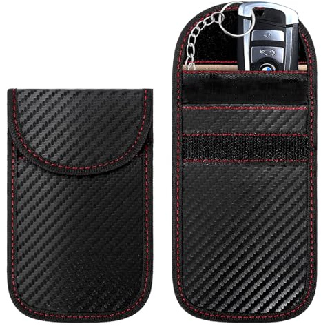 FUZVOL 2 PCS Car Key Faraday Pouch RFID Blocking Faraday Pouch Anti-Theft Car Key Signal Blocker Bag Keyless Fob Protection Pouch for Car Remote Entry Keys