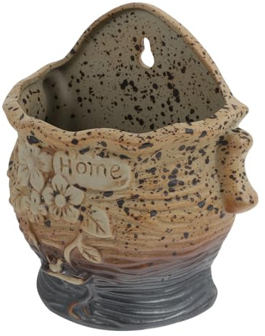 CIYODO Jardinière Murale en Céramique pour Succulentes et Petites Plantes Pot de Fleurs Suspendu Décoratif Créatif pour Décoration Intérieure Murale, Style Chic et Élégant