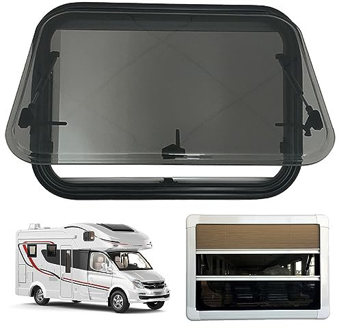 Wohnmobilfenster Ausstellfenster Seitenfenster Aluminium-Legierung Runde Ecke Schiebefenster für Wohnmobile mit Bildschirm für Wohnwagen Camper Baufahrzeuge,700x500mm