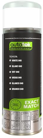 Autotek Professional Exact Match Car Spray Paint, Toyota White 040 Aerosol Spray, 300 ml