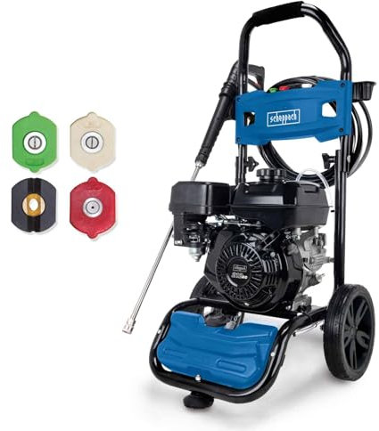 Scheppach Idropulitrice ad alta pressione termica HCP5000 – 4,3 KW – Motore a benzina 4 tempi 5,9 CV – Pressione 241 Bar – Portata 570 l/h – Avviatore a cavo – Accessori inclusi