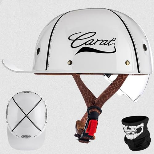 GKCEGHKS Mezzo Elmetto Moto retrò Mezzo Casco Scooter Crociera Bicicletta Casco Faccia Aperta retrò ECE Omologato Casco A Scodella Scooter Motorino Cromwell Caschi Casco Scooter