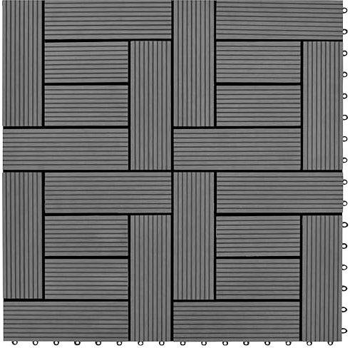 Juroupi Graue Terrassenfliesen 11 STK. 30 x 30 cm Balkonfliesen WPC Terrassendielen Terassenboden AußEn Terrassenfliesen WPC 1 qm