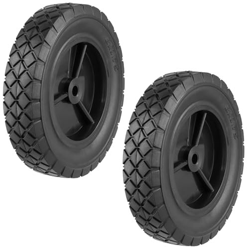 SOUJAP 2 PCS 8 x 1.34 Inch Solid Wheelbarrow Tyre, 20cm Semi Solid Rubber Wheel Replacement for Sack Truck