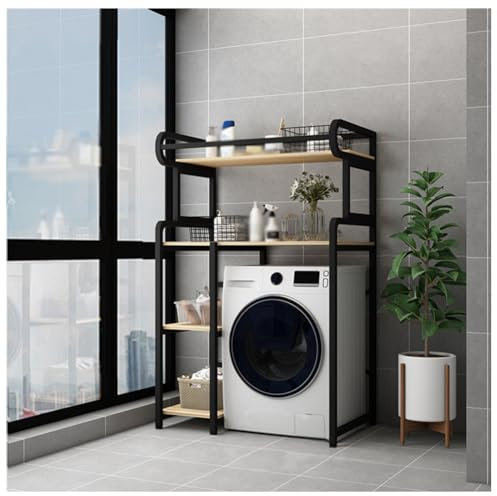 SPXMQSS Förvaringsenhet över Toaletten, Tvättmaskinsförvaring, Öppen Badrumsförvaringshylla, Stor Förvaringshylla Fristående Toalett Space Saver, för Tvätt, Balkong B 100x60x165cm