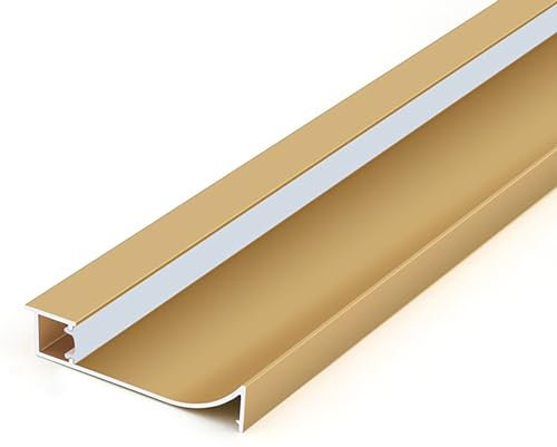 Raouoae Zócalos Elegantes 125 Cm* 4 Piezas Rodapiés Modernos para Salón Y Cocina Molduras Decorativas para Paredes Y Pisos con Acabado Interior Elegante(Gold,Height:65 mm)