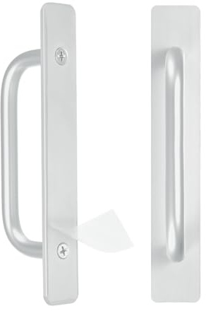 M METERXITY 2 Piezas De Asas De Puerta Corrediza Autoadhesivas Longitud 5.91 Pulgadas/150 mm Asa De Puerta De Aleación De Aluminio Con Cinta Doble Cara Para Baño/Armario [Plateada]