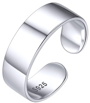 ChicSilver Toe Rings for Women Sterling Silver Toe Ring Hypoallergenic Wide Toe Ring Minimalist Open Adjustable Toe Rings for Women Toe Jewelry for Summer Beach