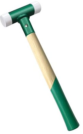 C&T Schutz Hammer,Schonhammer Rückschlagfrei,weicher Schlägel,30mm Durchmesser, Holzstiel mit austauschbarem Nylonkopf für Wartung und Montage,30mm Wood Handle Nylon Installation Hammer