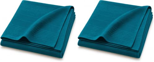 Douceur d'Intérieur, Plaid (220 x 240 cm) Lucile Bleu, Polycoton Uni (Lot de 2)