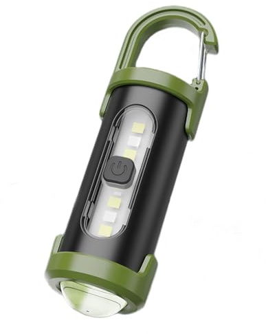 Portachiavi con luce – Torcia portachiavi | Torcia portachiavi | Luce a catena, torcia ricaricabile compatta | 4 modalità regolabili con ganci Luce LED multifunzionale per campeggio all'aperto